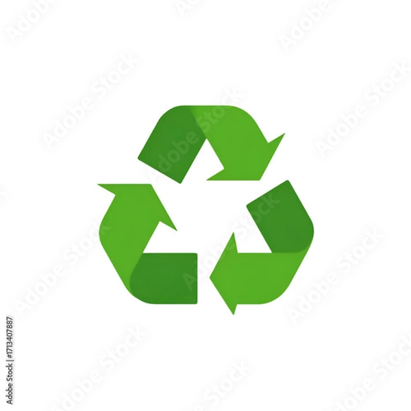 Fototapeta A vibrant green recycling symbol representing sustainability and environmental consciousness in modern society.