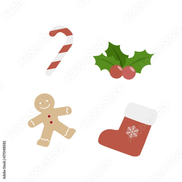 Obraz クリスマスの装飾イラスト