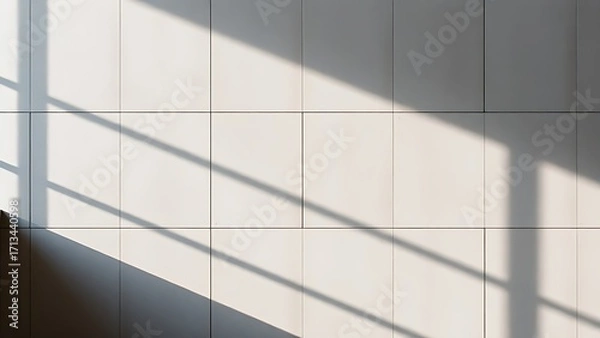 Obraz Smooth concrete wall with subtle shadows, emphasizing modern architectural texture.