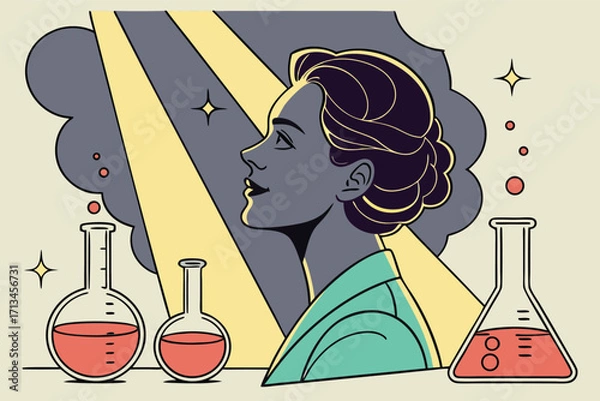 Fototapeta Abstract digital illustration with vibrant geometric shapes and dynamic color gradients