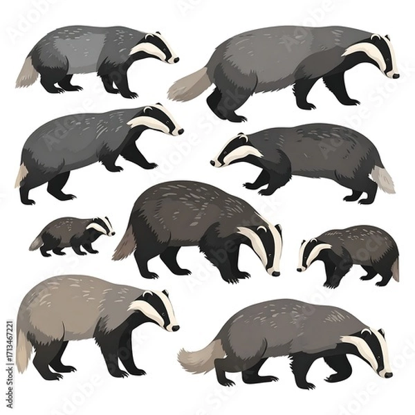 Obraz Diverse badger collection