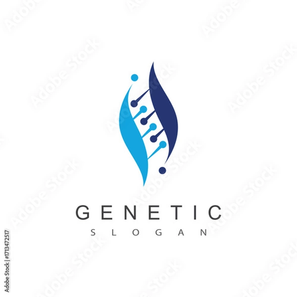 Fototapeta Genetic DNA logo vector and symbol