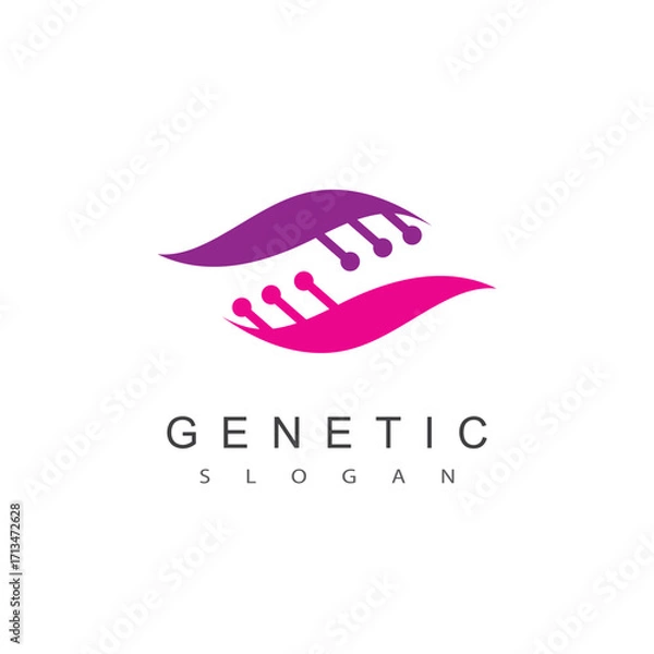 Fototapeta Genetic DNA logo vector and symbol