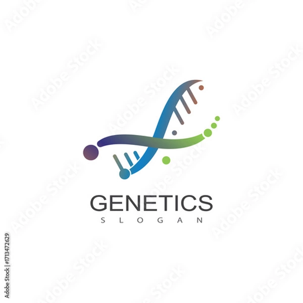 Fototapeta Genetic DNA logo vector and symbol