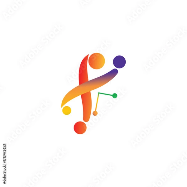 Fototapeta Genetic DNA logo vector and symbol