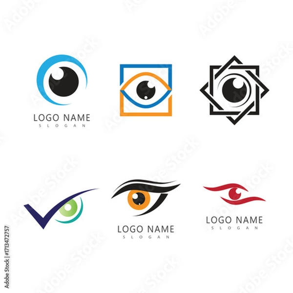 Fototapeta Stylized Eye logo vector symbol illustration element design