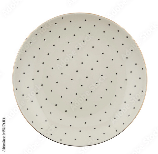 Fototapeta Ceramic plate top view cut out isolated transparent background