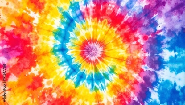 Fototapeta Vibrant tie-dye wallpapers available by the yard, featuring swirling patterns in a spectrum of colors, perfect for creative home decor projects.