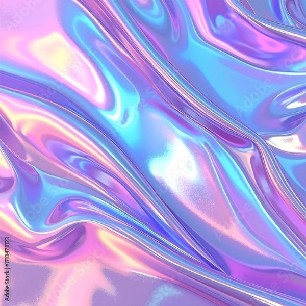 Fototapeta A vibrant blue and pink gradient background featuring shimmering, reflective material that adds a touch of elegance and depth to the overall composition.
