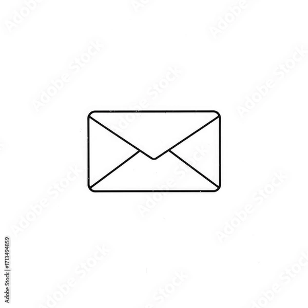Obraz Line art mail icon with transparent background PNG and JPEG image for your business
