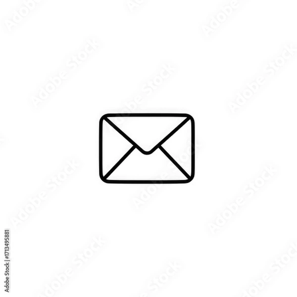 Obraz Line art mail icon with transparent background PNG and JPEG image for your business	