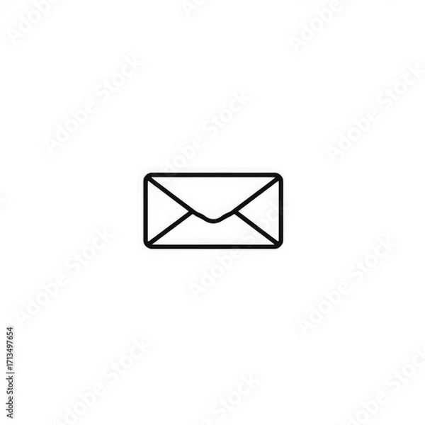Obraz Line art mail icon with transparent background PNG and JPEG image for your business
