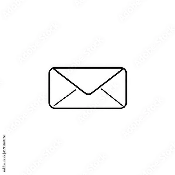Obraz Line art mail icon with transparent background PNG and JPEG image for your business