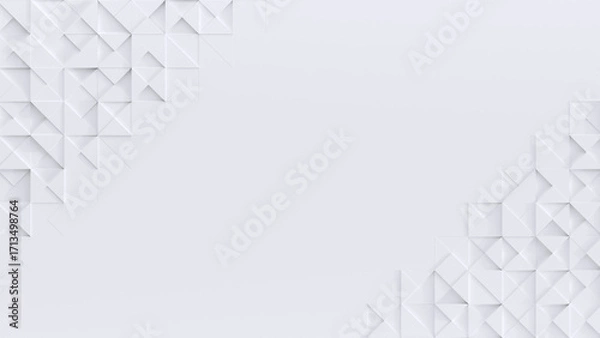 Obraz コーナーに幾何学模様を配置した白のミニマルな背景