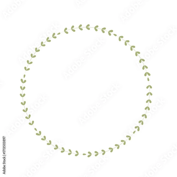 Fototapeta green leaves arranged in a circle
