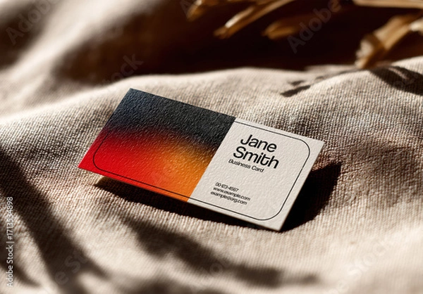 Obraz Business Card On Fabric Mockup