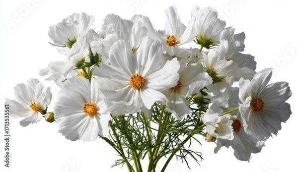 Obraz Delicate White Cosmos Bouquet Close Up