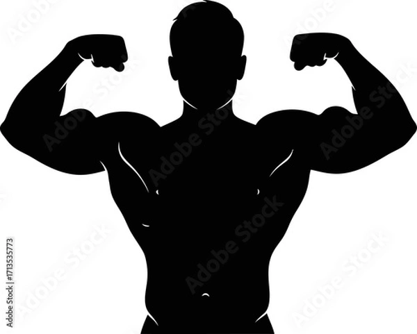 Obraz unleash your inner strength a bodybuilders silhouette, isolated on transparent background