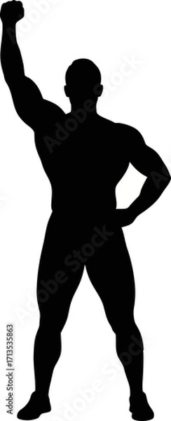 Obraz unstoppable a silhouette of strength and triumph, isolated on transparent background