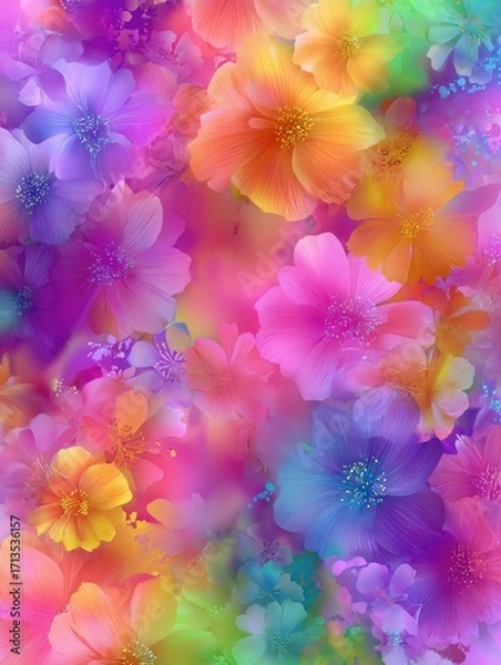 Obraz Dreamy Multicolored Flowers in Soft Focus