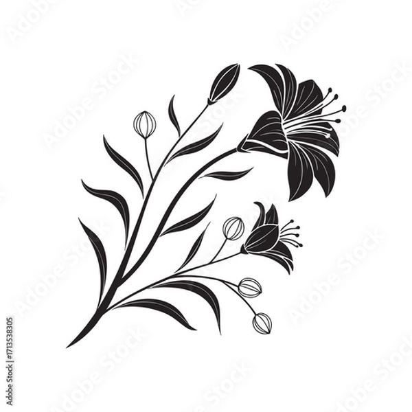 Fototapeta High quality monochrome icons flat modern silhouette on white background.01