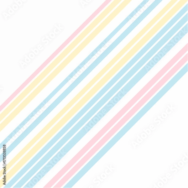 Obraz Pastel Pink Yellow and Blue Diagonal Stripes Pattern.