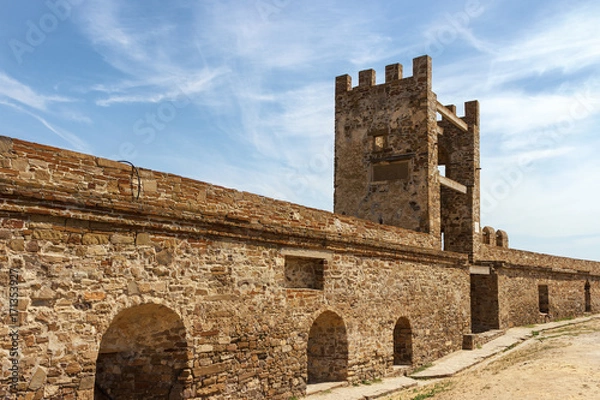 Fototapeta Ancient Genoese fortress in the city of Sudak, Crimea.
