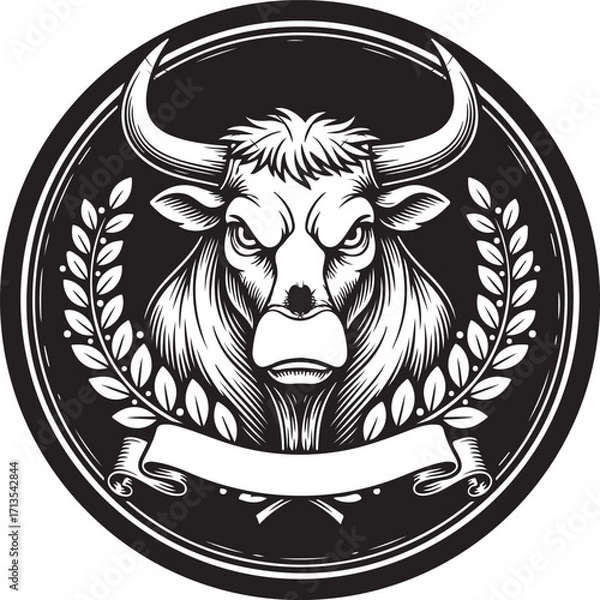 Obraz Bold bull head graphic for advertising and branding