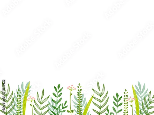 Obraz 水彩で描いたラフなボタニカルフレームのイラスト素材