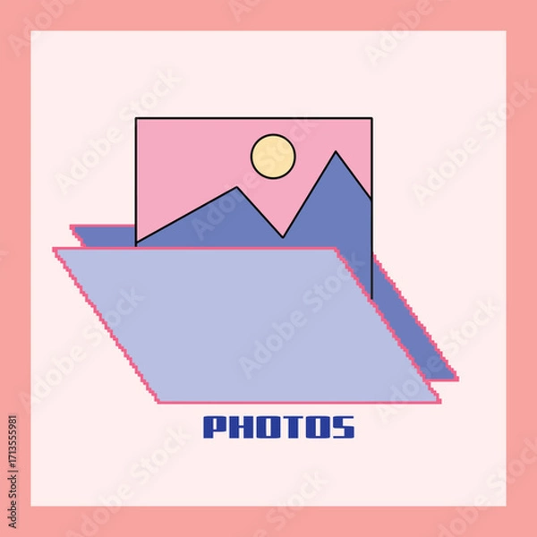 Obraz A Pixel Photo Folder Icon