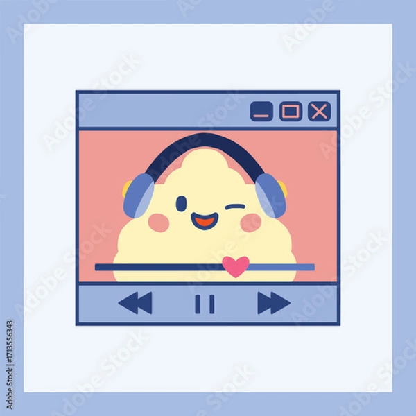 Obraz A Cute Pixel DJ Character