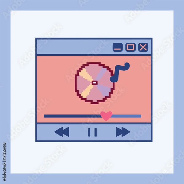 Fototapeta A Pixel Music Player Interface