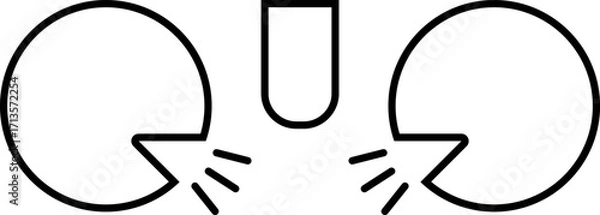Fototapeta Flat Minimal Podcast Icon with Microphone
