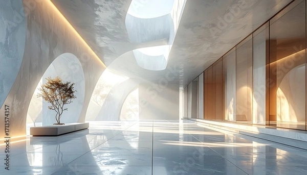 Obraz Modern, light-filled interior hallway