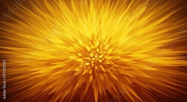 Obraz Abstract explosion of yellow  gold spiky  jagged