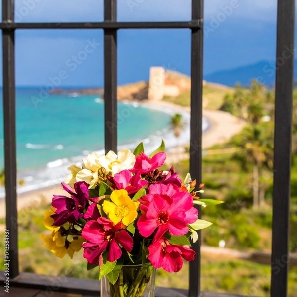 Obraz Flowers view balcony