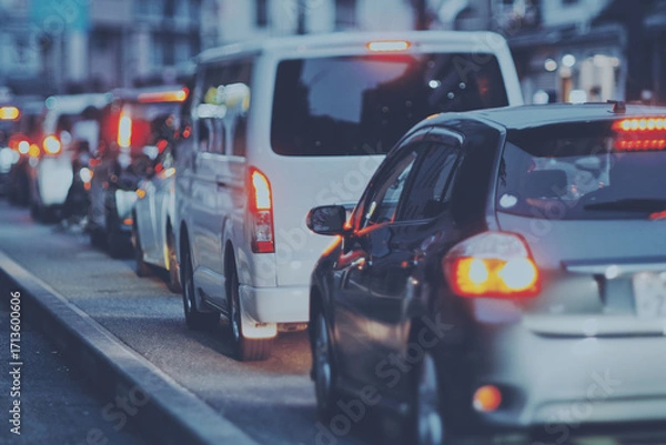 Obraz 渋滞する道路風景