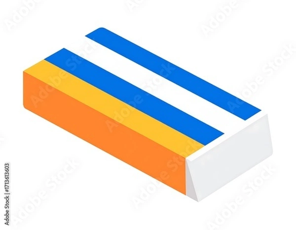 Fototapeta Isometric view of a rectangular eraser