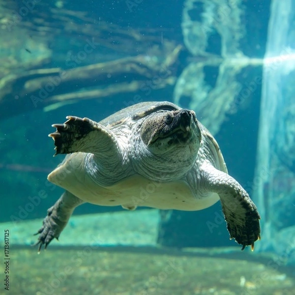 Obraz Turtle swimming underwater
