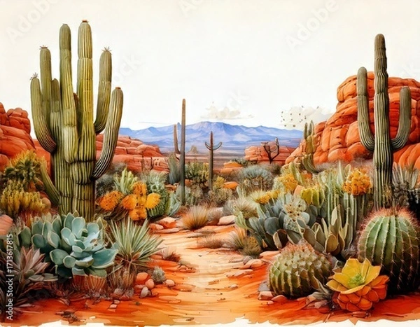 Fototapeta Creative concept of white daisy flowers arranged as a fluffy cloud with falling raindrops on a vibrant blue background, symbolizing spring freshness and nature’s beauty.