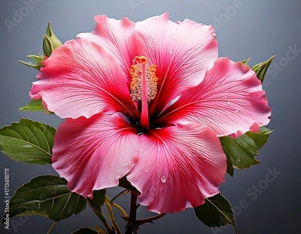 Fototapeta Creative concept of white daisy flowers arranged as a fluffy cloud with falling raindrops on a vibrant blue background, symbolizing spring freshness and nature’s beauty.