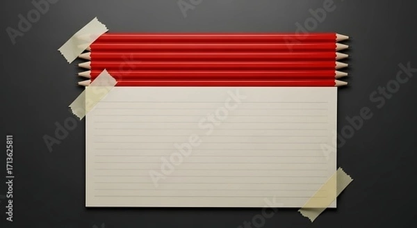 Fototapeta Blank Calendar Mockup Red  White, Reminder, Template, Copy Space