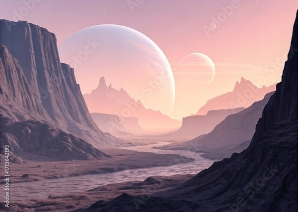 Obraz minimal alien canyon flat polished base