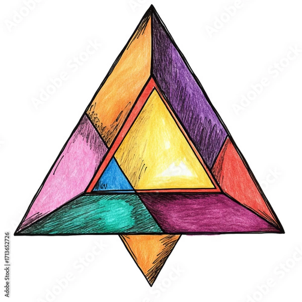 Obraz Colorful, geometric, triangular design