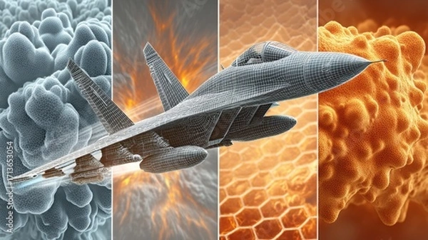 Fototapeta Aerospace applications of composite materials innovations and advancements in aircraft design and performance