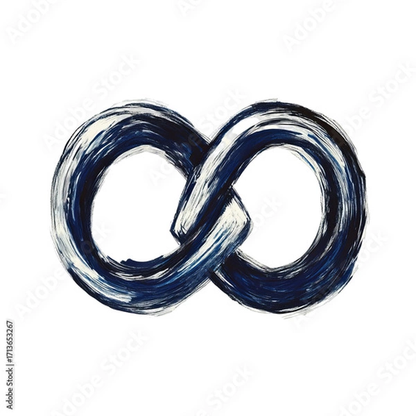 Obraz Infinity symbol, painted dark blue and white