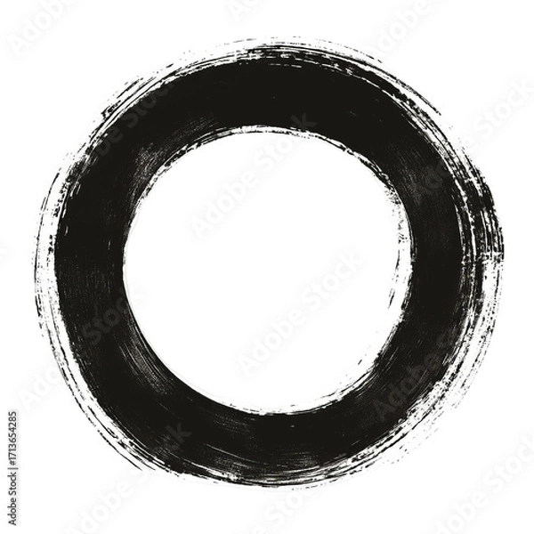 Obraz Black and white circular brushstroke