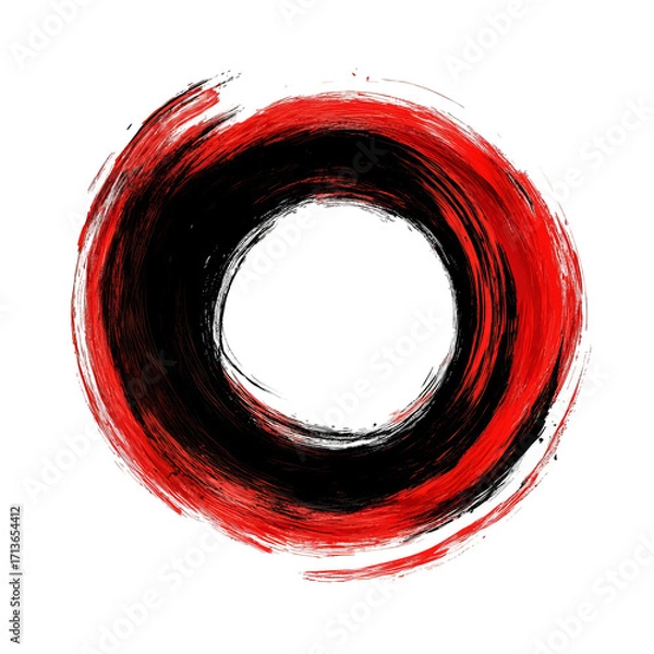 Obraz Abstract red circle with black hole center