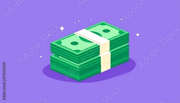 Obraz Stack of money. Simple isometric illustration