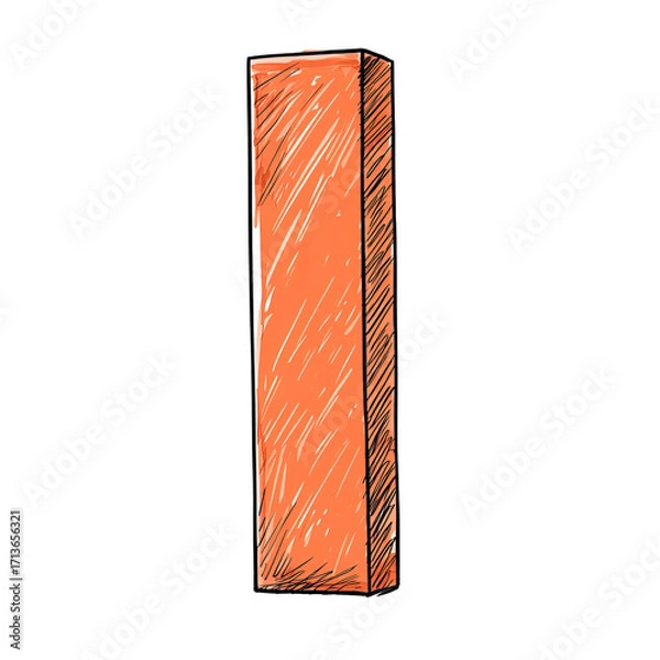 Obraz Orange block, vertical, sketch style